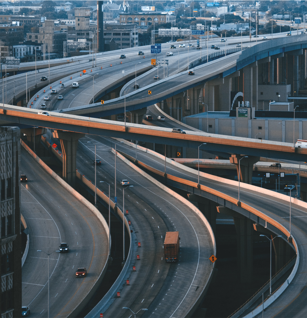 cars driving on interstate